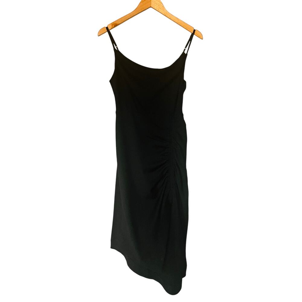 Anthropologie Black Spagetti Strap Drawstring Front Dress Size XS Petite